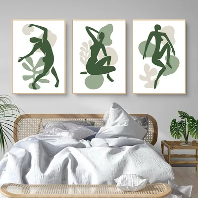Produktbild von 3er Set Poster Abstrakt Grün Blätter 40x50cm