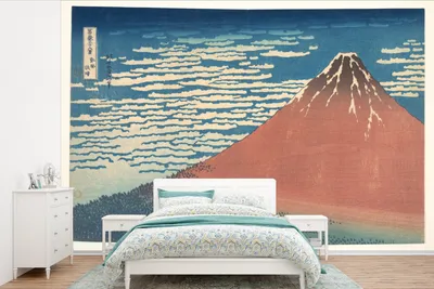 Produktbild von MuchoWow® Fototapete für Wohnzimmer oder Schlafzimmer Wandtapete Vinyl Motivtapete Der Berg Fuji - Gemälde von Katsushika Hokusai - 600x400 cm - Vinyltapeten