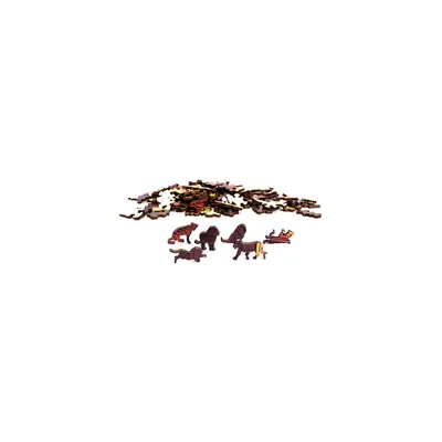 Obrázek produktu pro Puzzle drewniane Lew kolorowe 121 elementów