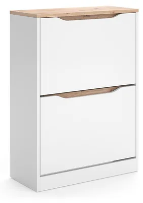 Obrázok produktu pre Sklápač topánok Vicco Ruben biely/Remeselný dub 60.2 x 82.8 cm s 2 výklopnými priehradkami, Model 62900
