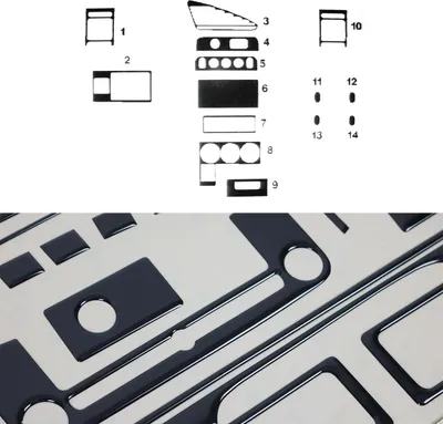 Image de Décoration intérieure Cockpit pour Citroën Berlingo 1996-2003 Piano Noir Optique 14pcs