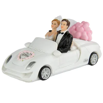 Produktbild von Hochzeit Figur Braut und Bräutigam mit Cabrio Auto