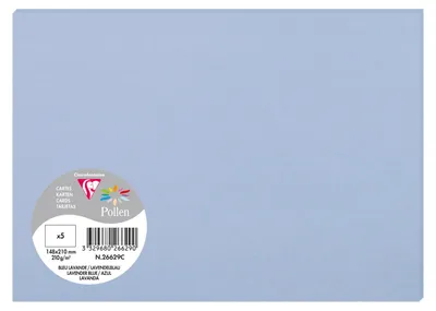 Produktbild von Clairefontaine 5 Karten Pollen 148x210 lavendelblau