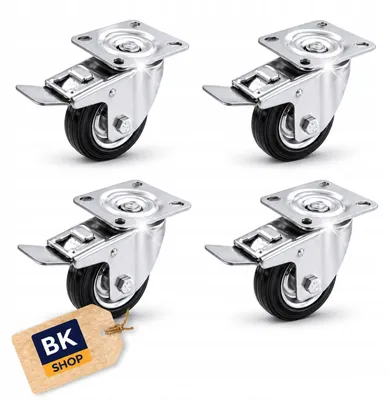 Produktbild von BKshop Satz 4er Lenkrollen Gummi 75mm mit Bremse