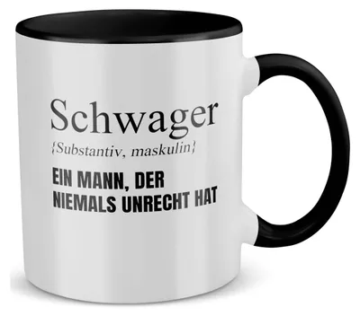 Produktbild von 22Feels Schwager Geschenk Hochzeit Idee Männer Tasse Definition Herrentag Weihnachten Geburtstag Haferl (Weiss-Schwarz)