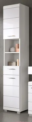 Produktbild von Badezimmer Hochschrank "Shawn" in weiß Hochglanz Badschrank 37 x 191 cm