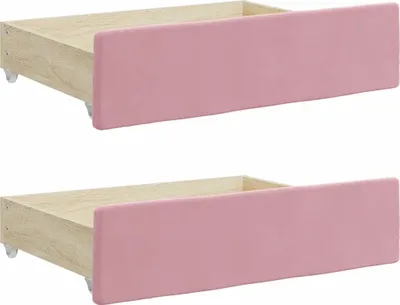 Produktbild von vidaXL Bettschubladen 2 Stk. Rosa Holzwerkstoff und Samt