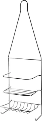 Obrázek produktu pro Koupelnová police CARL Silver, kovová, 15 x 9,5 x 46 cm, stříbrná, 1 ks