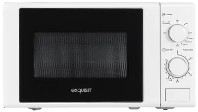 Magnetron 700 W, Grill 1000 W, 20 Liter, Drehteller 25,5 cm, weiß
