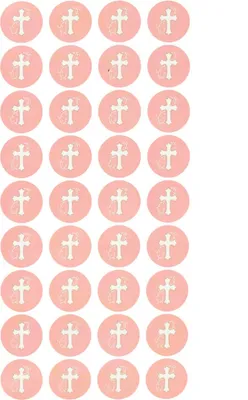 Produktbild von Oblique Unique 108 Kreuz Sticker Aufkleber Set Taufe Kommunion Konfirmation Deko - rosa weiß