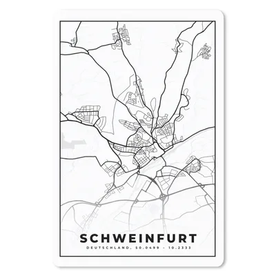 Produktbild von MuchoWow® Mauspad Mousepad Karte - Schweinfurt - Stadtplan 18x27 cm - Mousepads - Maus Mat - Pad - Mausunterlage