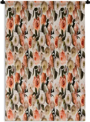 Produktbild von MuchoWow® Wandteppich Wandbehang Blumen - Rosen - Farben 90x135 cm Tapisserie Dekoration Wandtuch - Baumwolle - Wandskulptur
