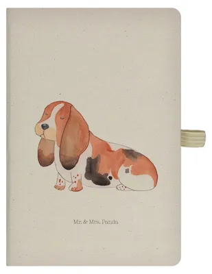 Produktbild von Mr. & Mrs. Panda Reisetagebuch Hund Basset Hound - Transparent - Geschenk, Notizbuch A5, Süß, Hundeliebe, Tagebuch, Skizzenbuch, Kladde, Journal, Sprüche