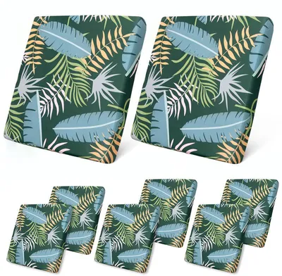 Produktbild von 8-teilige Outdoor Kissenbezüge für Gartenmöbel, Wasserdichte Ersatzbezüge für Sofa- und Couchkissen, Waschbar & Strapazierfähig,Grüner Lichtwald