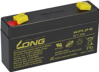 Produktbild von Kung Long Akku WP1.2-6 6V 1,2Ah.AGM Blei Vlies 6Volt