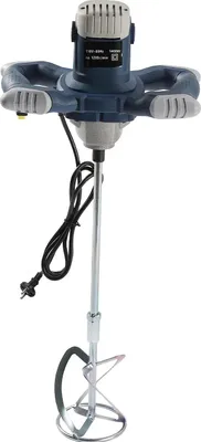Image de Mélangeur à mortier 1400 W - Mélangeur à main - 6 vitesses - Pour colle, mastic, ciment/béton - Alimentation secteur CA - CE - Bleu