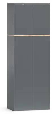 Image de armoire haute Vicco Viktor Anthracite/Chêne de force doré 68x188.6cm avec 8 compartiments fermés, Model 62175