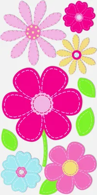 Produktbild von Sticker-Etikett Blumen rund rot/pink 6 Stück bunt Packung mit 6 Stück