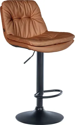 Produktbild von CLP Barhocker Laurel Kunstleder höhenverstellbar und drehbar hellbraun Material Gestell Metall matt schwarz