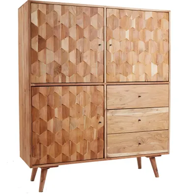 Produktbild von Massives Highboard MYSTIC LIVING 140cm Akazienholz natur Wohnzimmerschrank Schrank