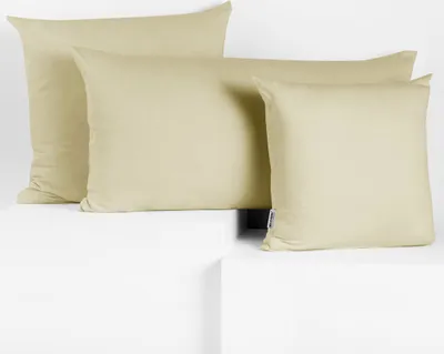 Produktbild von 2 Kissenbezüge Jersey Baumwolle Reißverschluss Beige - 40 x 200 cm