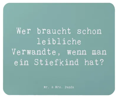 Produktbild von Mr. & Mrs. Panda Mouse Pad Spruch Stiefkindliebe - Meeresbrise - Geschenk, Patchworkfamilie, pc mauspad, Dankeschön, Familienliebe, herzerwärmende Sprüche, mausunterlage
