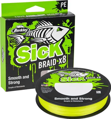 Zdjęcie produktu dla Żyłka wędkarska Berkley Sick Braid (150 m, Hi-Viz Yellow)