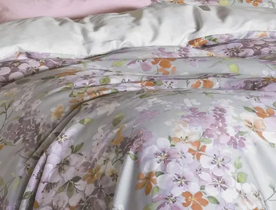 Produktbild von Irisette Mako Satin Bettwäsche Crown-K 8453-90 Blumen grau 155x220