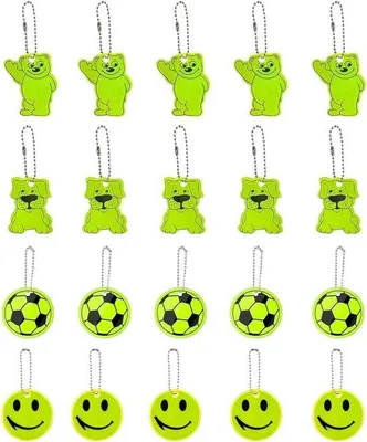 Immagine prodotto di Set da 20 ganci riflettenti per bambini - protezione per zaini, biciclette, jogging