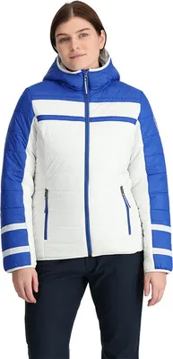 Productafbeelding van Spyder Ethos hooded jas dames - maat S - kleur blauw/wit