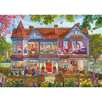 Immagine prodotto di Schmidt Spiele Puzzle Haus im Frühling, Erwachsenenpuzzle, Standard, 1000 Teile, 59709