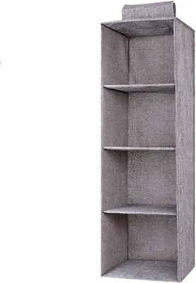 Obrázok produktu pre Organizér na oblečenie 27 x 27 x 80 cm, 4 priehradky, sivá, pre šatníková skriňa