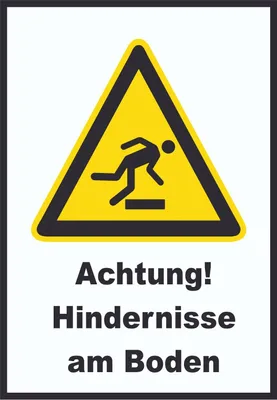 Produktbild von Achtung Hindernisse am Boden A6 Rückseite selbstklebend Schild