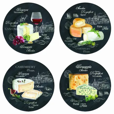 Image de Coffret 4 Assiettes à Fromage 19 Cm - Easy Life
