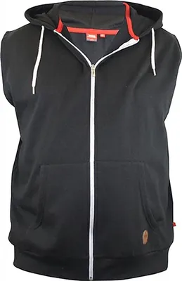 Produktbild von Duke - "D555 Blake" Hoodie mit durchgehendem Reißverschluss für Herren Ärmellos DC194 (4XL) (Schwarz)