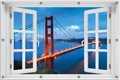Produktbild von Wallario Outdoor-Poster für Garten oder Balkon 100 x 150 cm: Golden Gate Bridge in San Francisco  USA