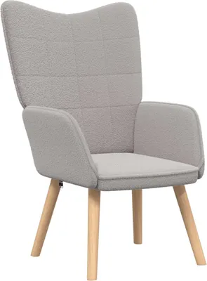 Zdjęcie produktu dla vidaXL Fotel Jasnoszary 62 x 67 x 95,5 cm Tkanina Sherpa
