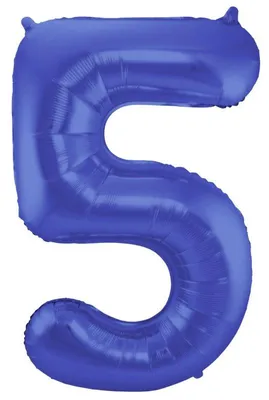 Produktbild von XL Folienballon Zahl 5 matt blau
