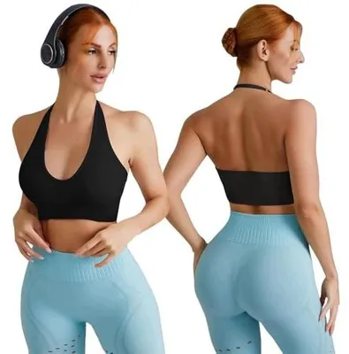 Zdjęcie produktu dla Biustonosz sportowy damski oddychający bez fiszbin joga fitness