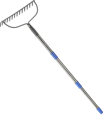 Obrázek produktu pro Obloukové hrábě se 14 zuby - pro zahradní práce - 152 cm násada z nerezové oceli Hrábě na netěsnosti