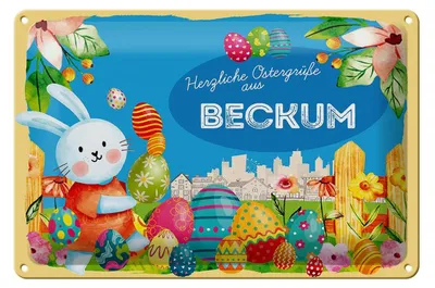 Produktbild von Blechschild Ostern Ostergrüße 30x20cm BECKUM