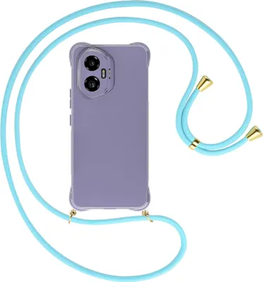 Produktbild von Handykette Backcover-Schutzhülle mit Band (Metall goldfarben) für Honor 300 5G - himmelblau