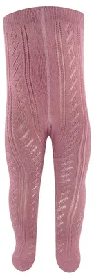 Zdjęcie produktu dla Rajstopy dziecięce z bawełny ajour – Dusty Rose – 74