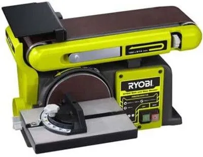Produktbild von RYOBI RBDS4601G Bandschleifer und Tellerschleifer, 370 W Induktionsmotor, Mit Schleifband und Schleifscheibe