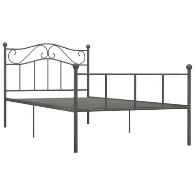 Image de vidaXL Cadre de lit Gris Métal 100 × 200 cm