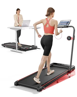 Zdjęcie produktu dla Toputure TP4 Bieżnia, bieżnia Walking Pad z nachyleniem, 4 w 1 bieżnia domowa, 1-12 km/h składana bieżnia, pilot zdalnego sterowania i aplikacja, nisk