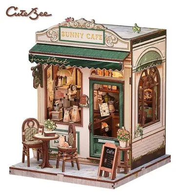Produktbild von Cutebee Baukasten Cutebee Sunny Cafe CWGC208 Holz 16 x 16 x 20 cm