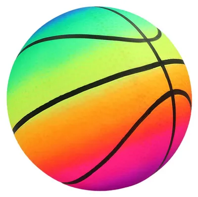 Produktbild von Strandball Gummi Regenbogen Bunter Basketball 22cm