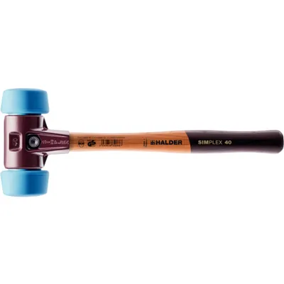 Produktbild von HALDER SIMPLEX TPE Weichhammer mit Tempergussgehäuse und hochwertigem Holzstiel - D=50 mm - 3001.051