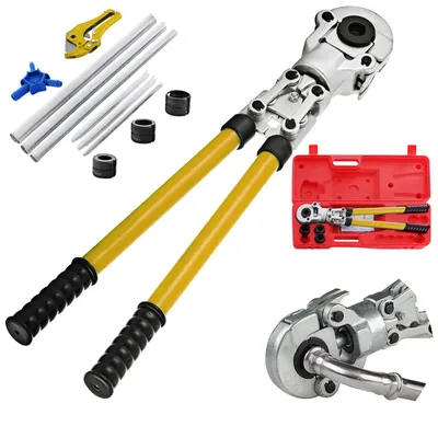 Immagine prodotto di Pinze per pressatura tubi VEVOR - set di utensili per pressatura manuale con 6 accessori, pinze per pressatura PEX da 16-32 mm per tubi compositi, tubi compositi in alluminio PEX-AL-PEX